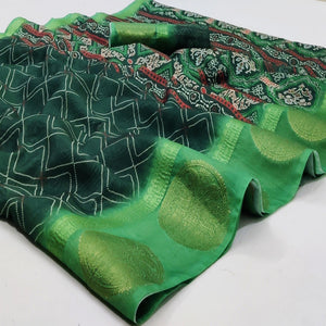 green-casual-wear-digital-printed-linen-saree-woven-border-134609