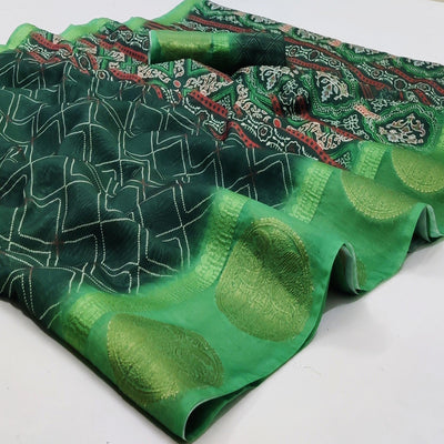 green-casual-wear-digital-printed-linen-saree-woven-border-134609