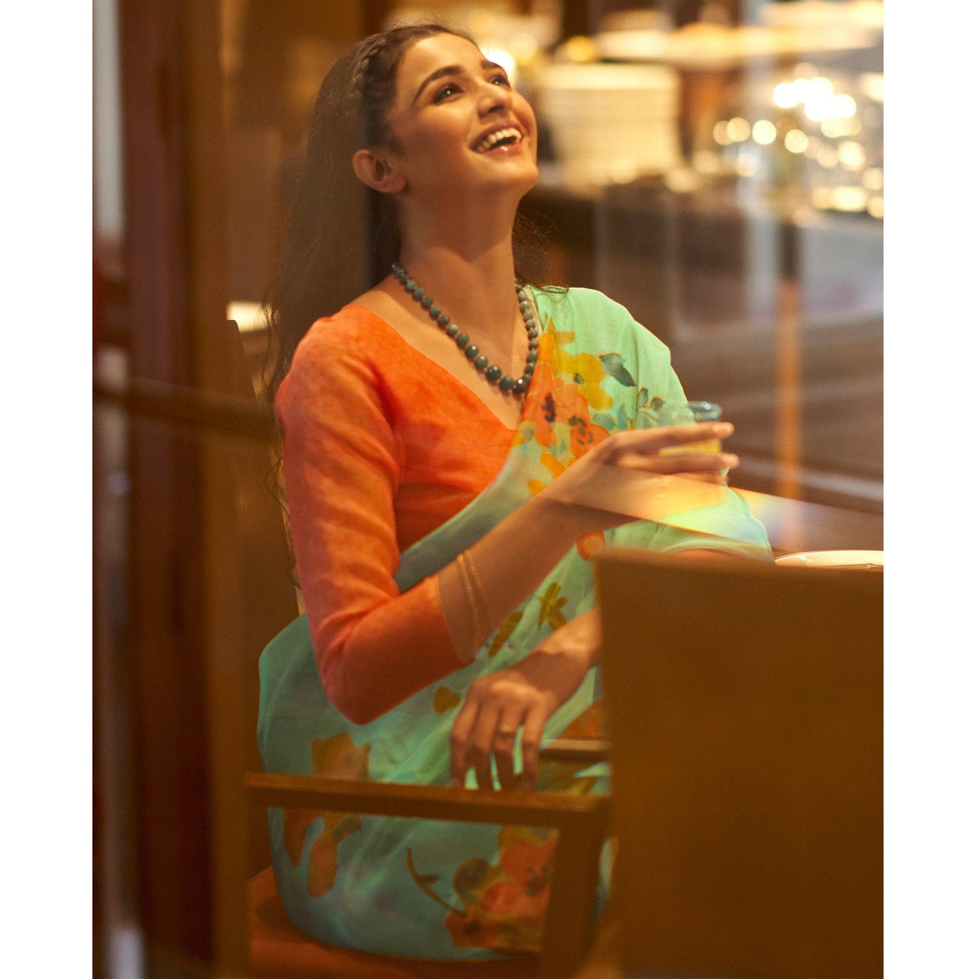 green-casual-wear-digital-printed-soft-organza-saree-124157
