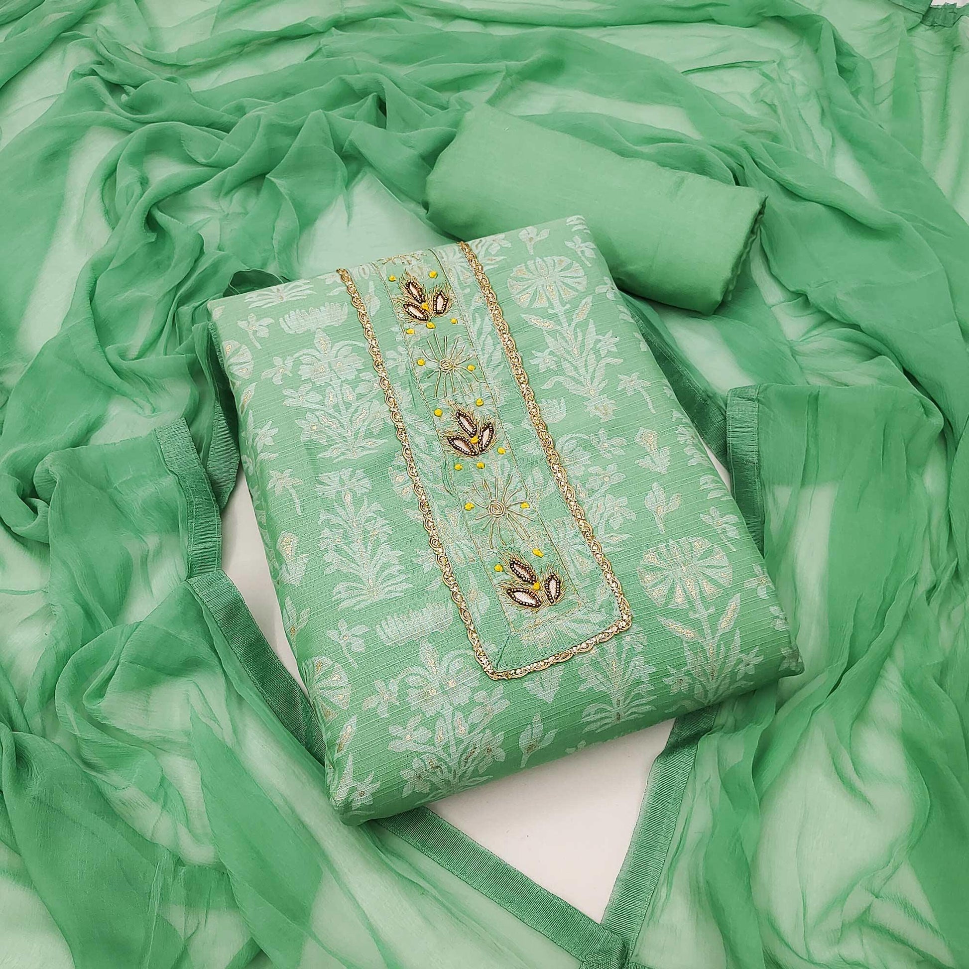 green-casual-wear-embellished-with-printed-cotton-dress-material-139603