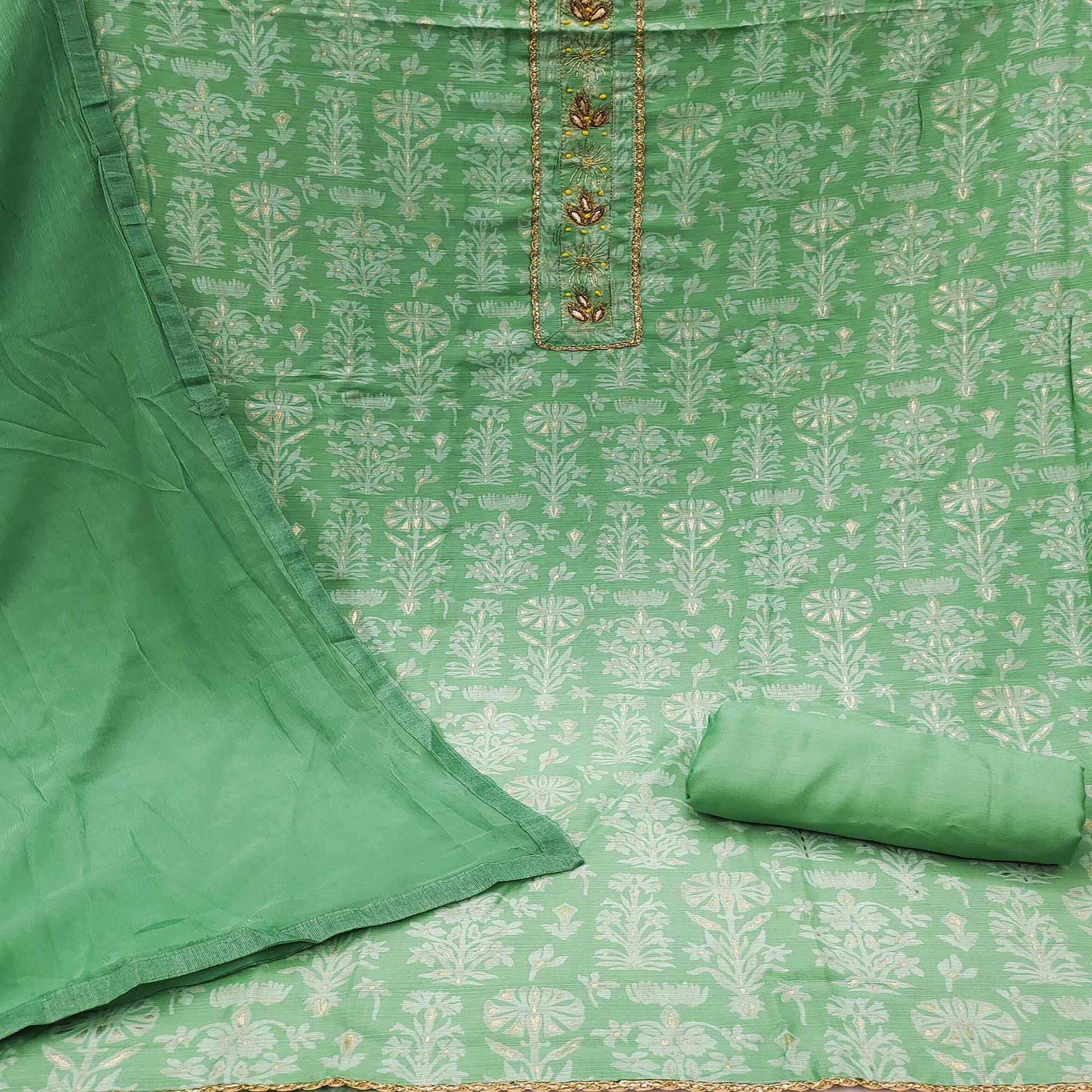 green-casual-wear-embellished-with-printed-cotton-dress-material-139603