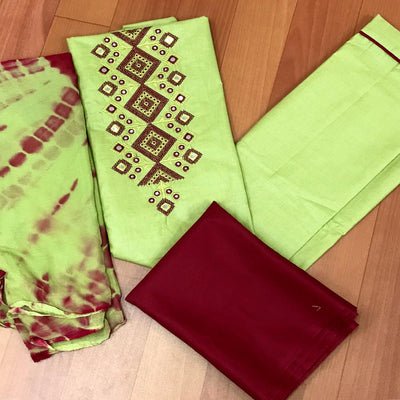 green-casual-wear-embroidered-mirror-work-cotton-dress-material-129140