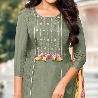 green-casual-wear-embroidered-chanderi-cotton-dress-material-128542