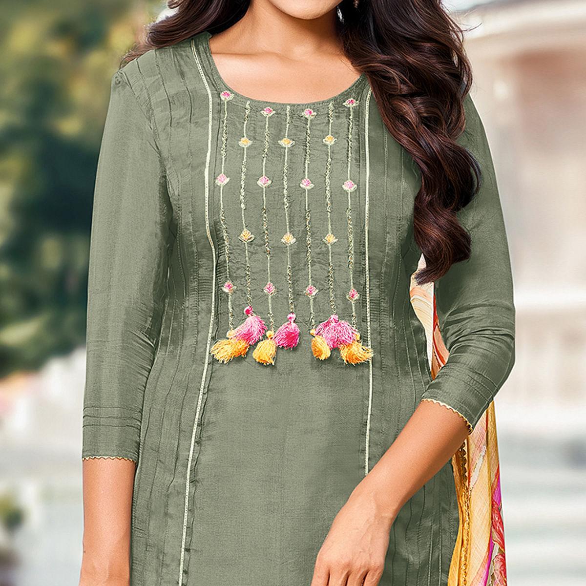 green-casual-wear-embroidered-chanderi-cotton-dress-material-128542