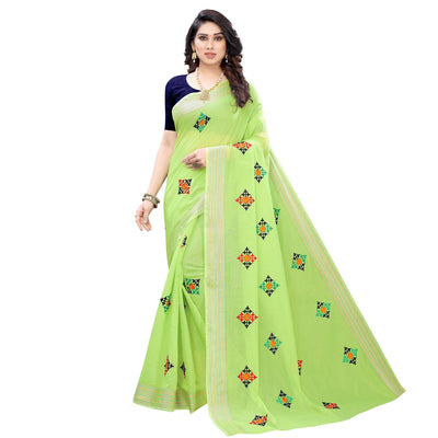 green-casual-wear-embroidered-chanderi-saree-125514
