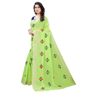 green-casual-wear-embroidered-chanderi-saree-125514