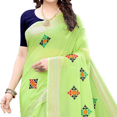 green-casual-wear-embroidered-chanderi-saree-125514