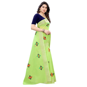 green-casual-wear-embroidered-chanderi-saree-125514