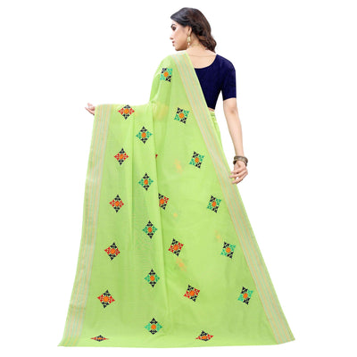 green-casual-wear-embroidered-chanderi-saree-125514