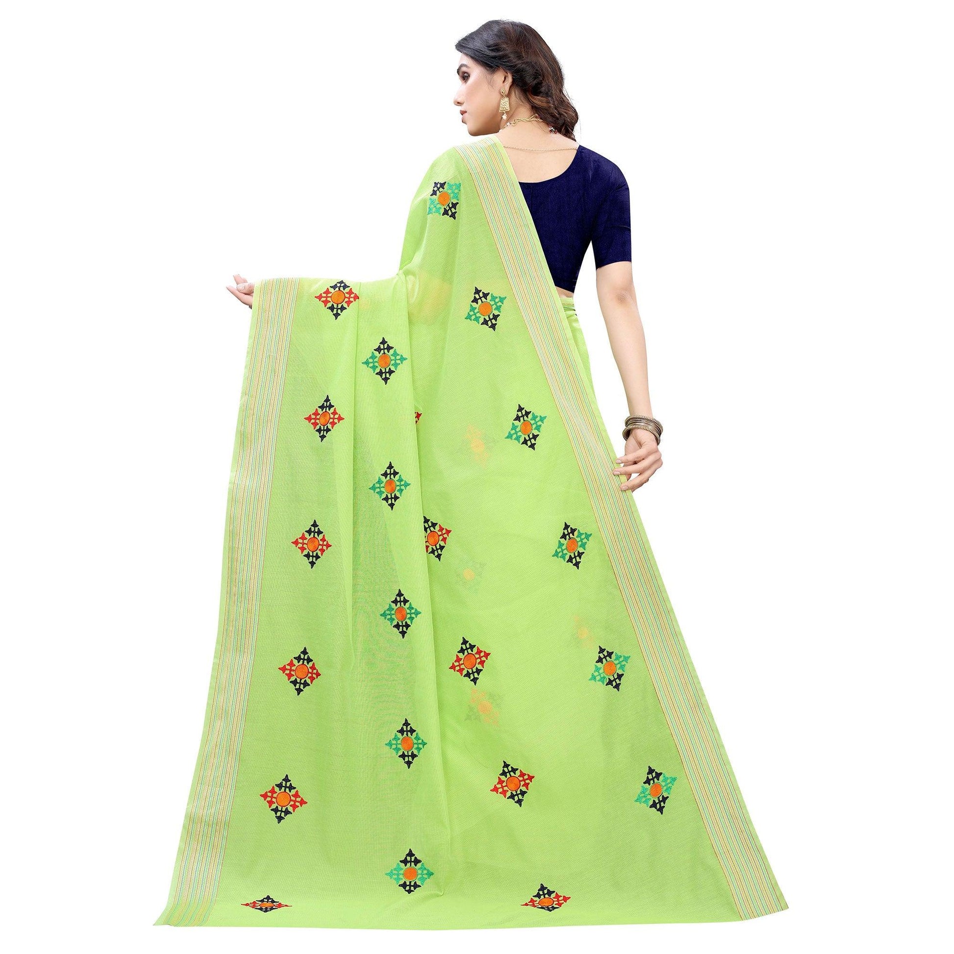 green-casual-wear-embroidered-chanderi-saree-125514