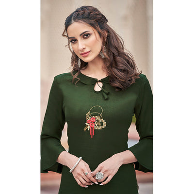 green-casual-wear-embroidered-cotton-pallazo-suit-105660