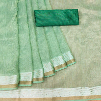 green-casual-wear-embroidered-cotton-saree-with-tassels-140631