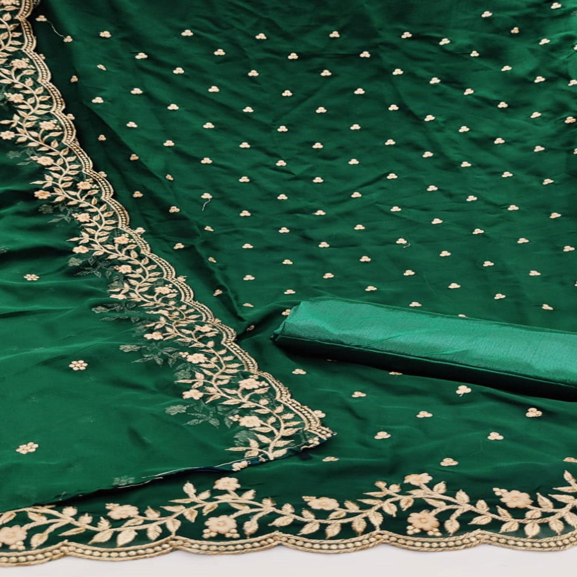 pretty-green-colored-partywear-embroidered-georgette-dress-material-103737