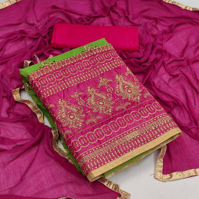 green-festive-wear-embroidered-modal-chanderi-cotton-dress-material-116353
