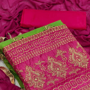 green-festive-wear-embroidered-modal-chanderi-cotton-dress-material-116353