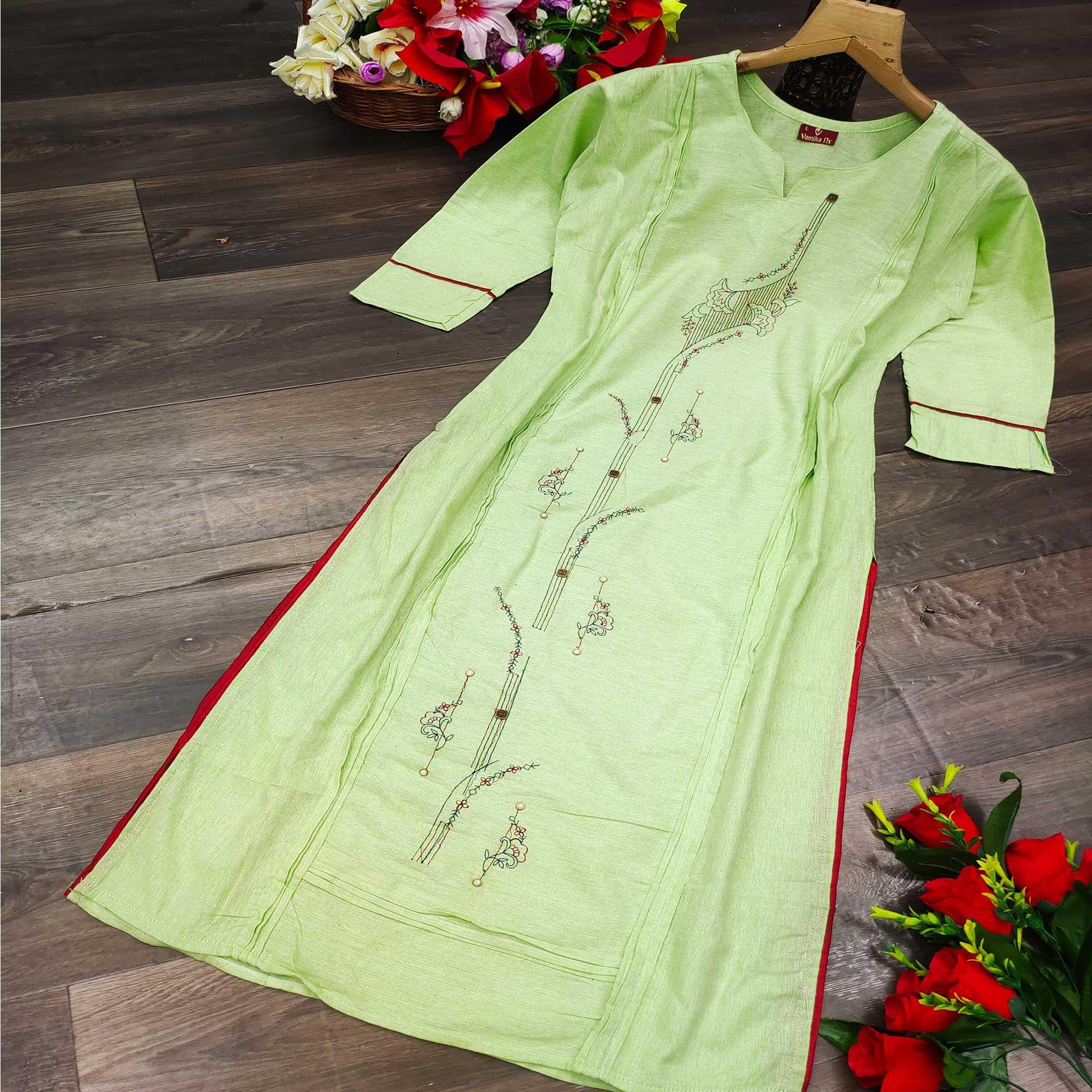 green-casual-wear-embroidered-pure-cotton-kurti-120202