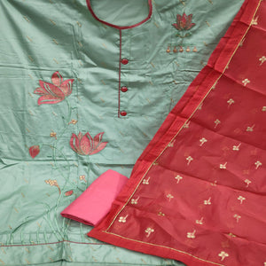 green-festive-wear-embroidered-work-glass-cotton-dress-material-116331