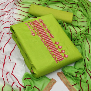 green-casual-wear-embroidery-work-poly-cotton-dress-material-109851