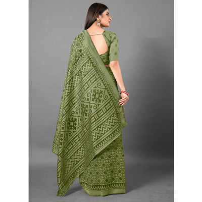 green-casual-wear-floral-brasso-saree-111434