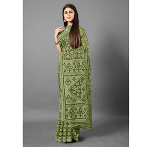 green-casual-wear-floral-brasso-saree-111441