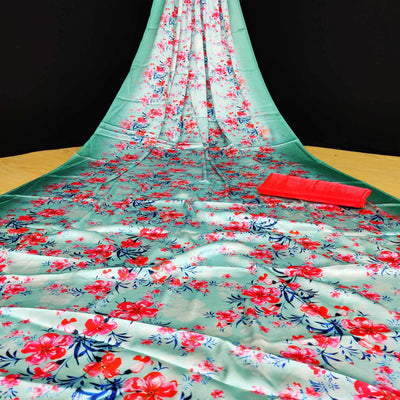 green-casual-wear-floral-digital-printed-japan-satin-saree-108073