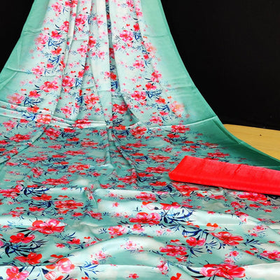 green-casual-wear-floral-digital-printed-japan-satin-saree-108073