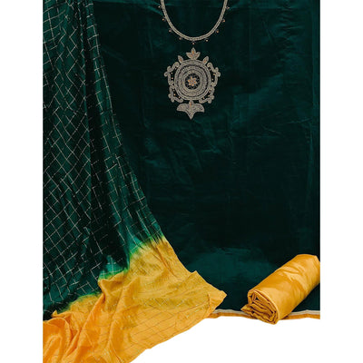 green-casual-wear-floral-embellished-handwork-chanderi-silk-dress-material-134036