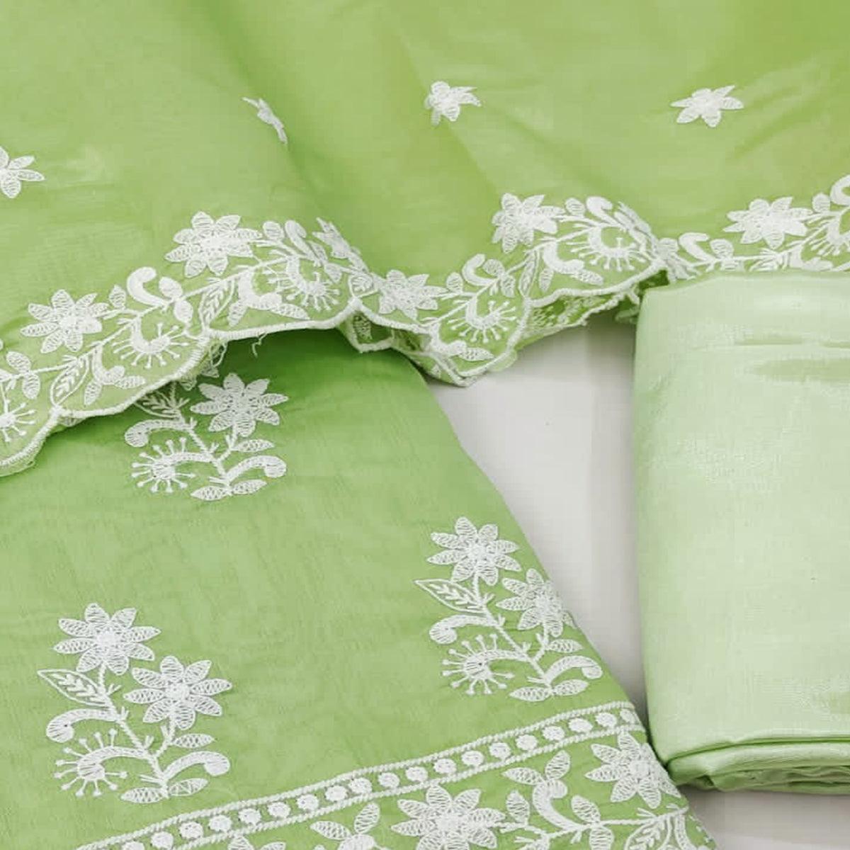 green-casual-wear-floral-embroidered-chanderi-cotton-dress-material-138351