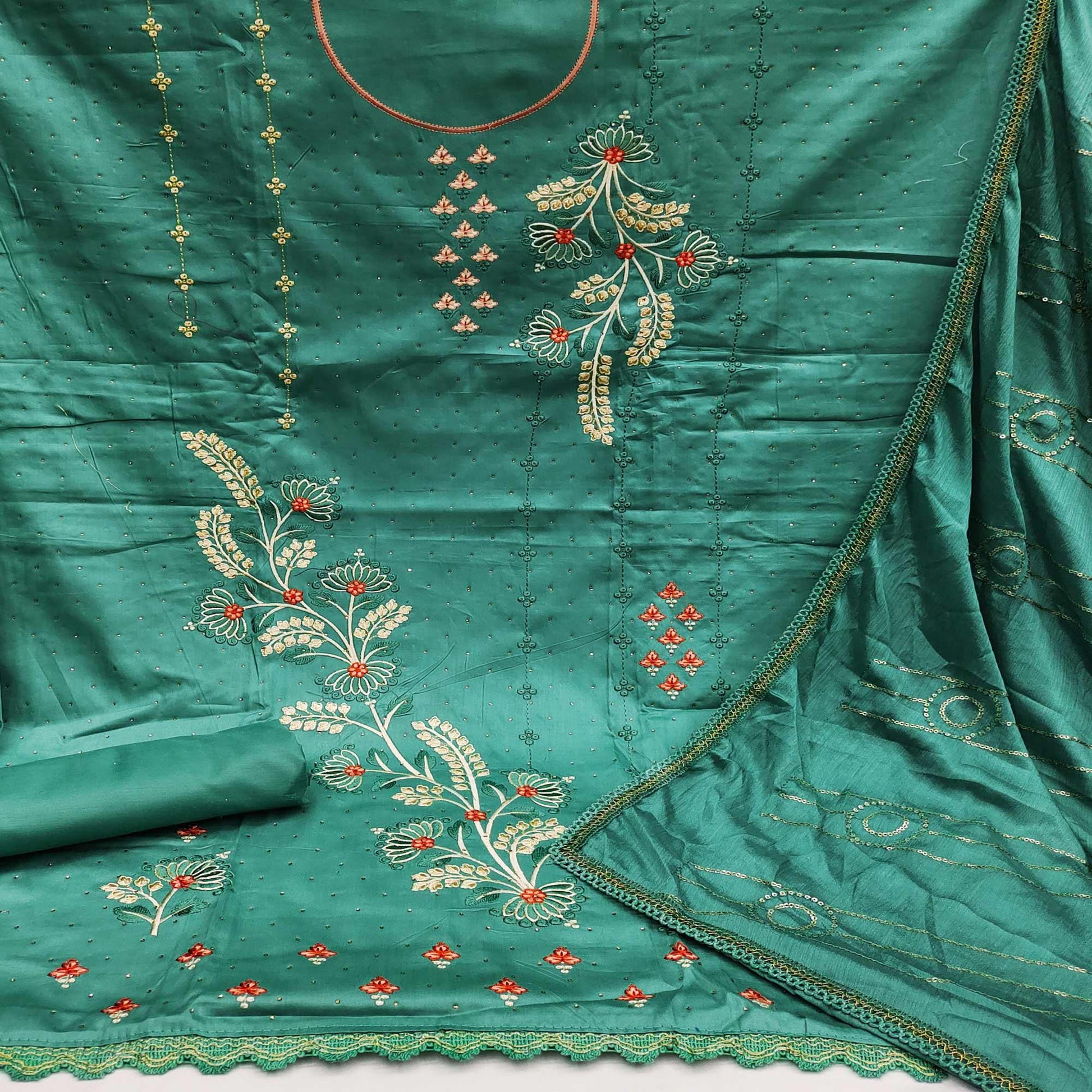 green-casual-wear-floral-embroidered-cotton-dress-material-129531