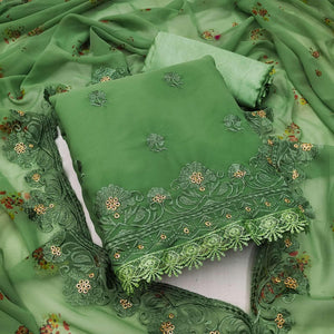 green-casual-wear-floral-embroidered-georgette-dress-material-135493