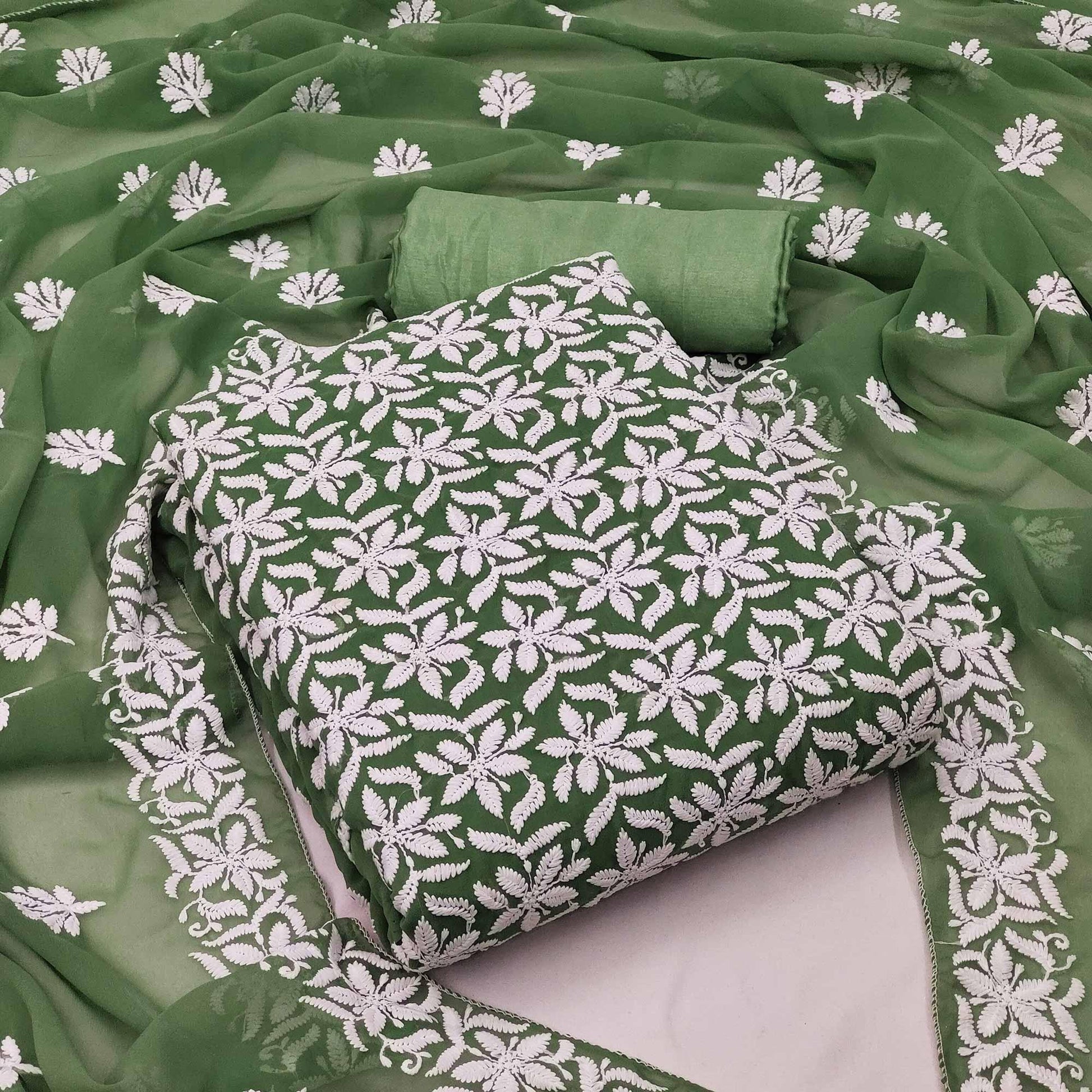 green-casual-wear-floral-embroidered-georgette-dress-material-138430