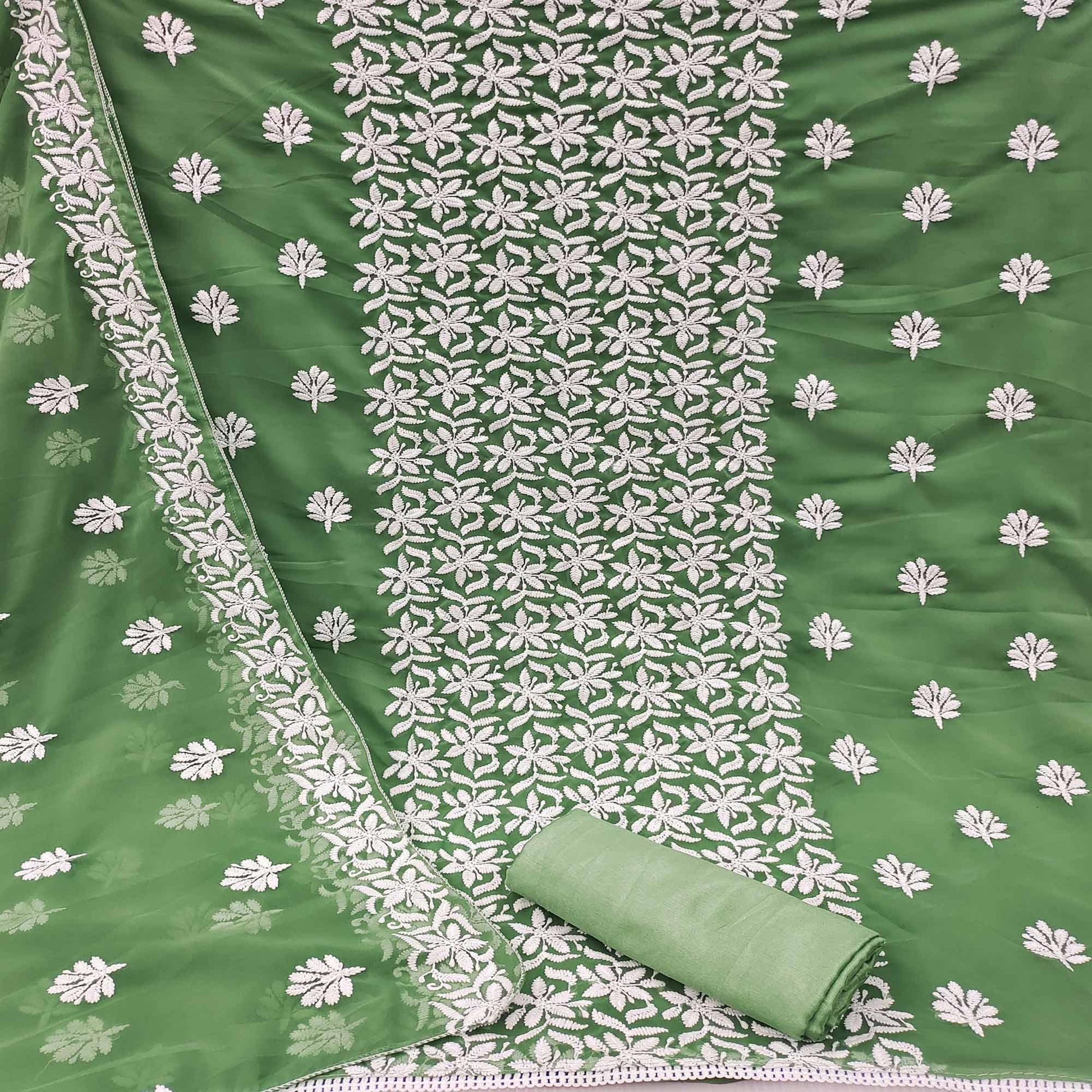 green-casual-wear-floral-embroidered-georgette-dress-material-138430