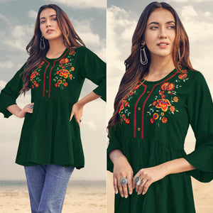 green-casual-wear-floral-embroidered-rayon-top-142514