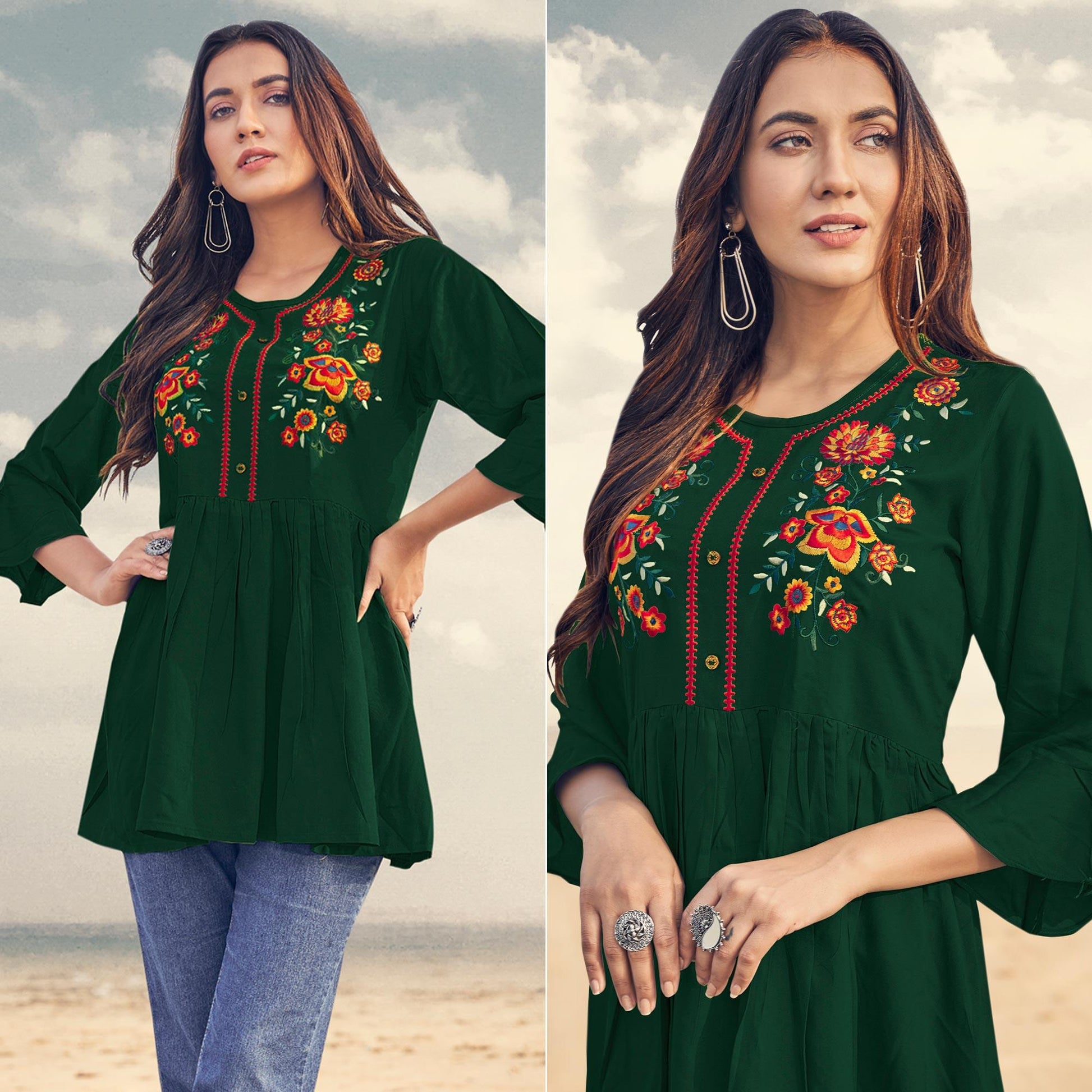 green-casual-wear-floral-embroidered-rayon-top-142514
