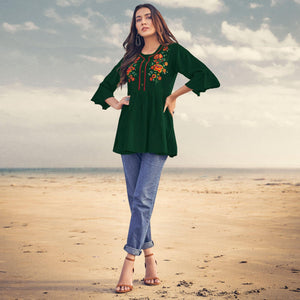 green-casual-wear-floral-embroidered-rayon-top-142514