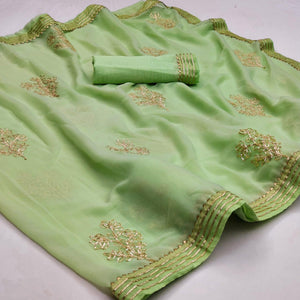green-casual-wear-floral-gotta-work-chiffon-saree-130325