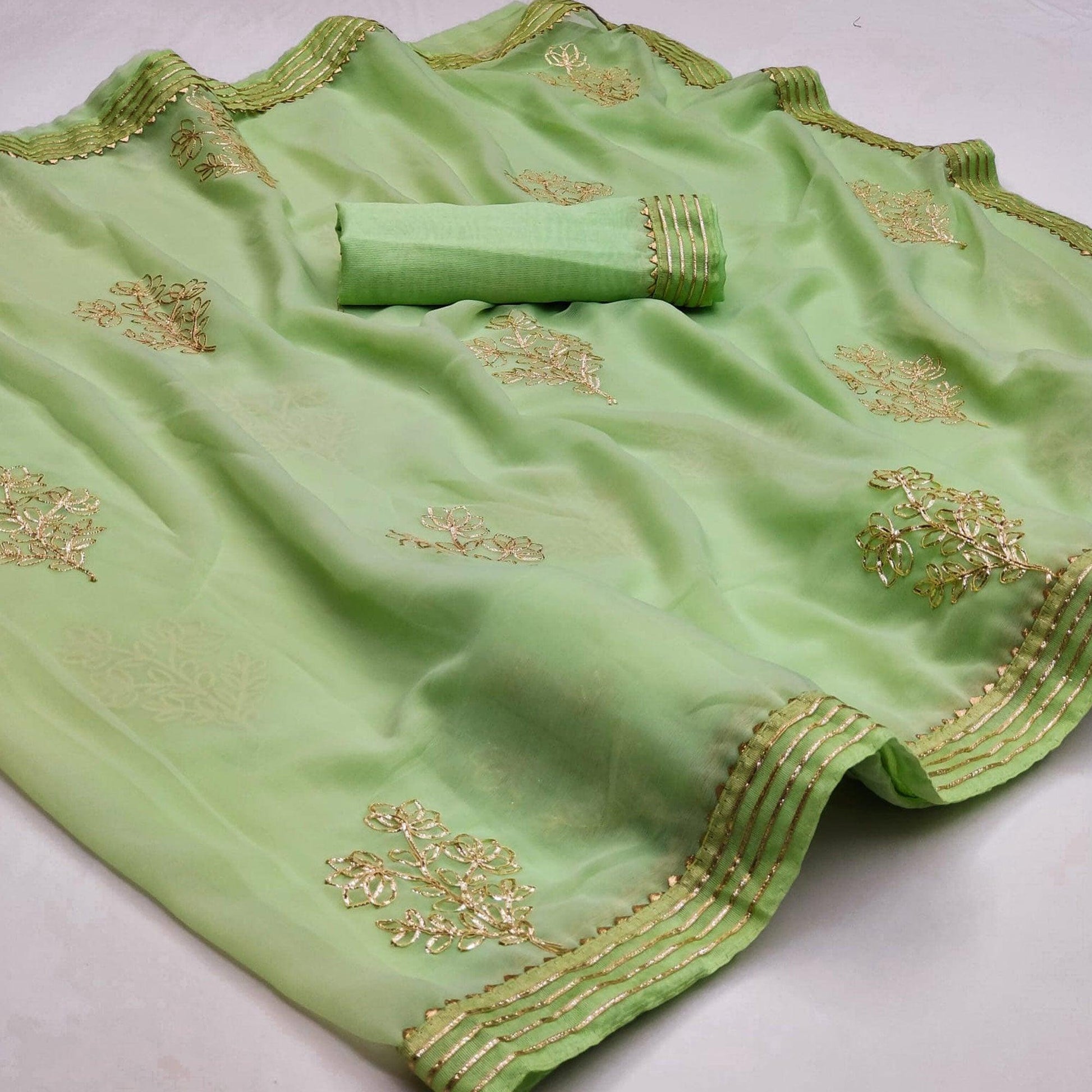 green-casual-wear-floral-gotta-work-chiffon-saree-130325