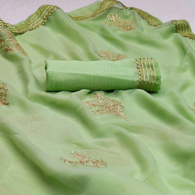 green-casual-wear-floral-gotta-work-chiffon-saree-130325