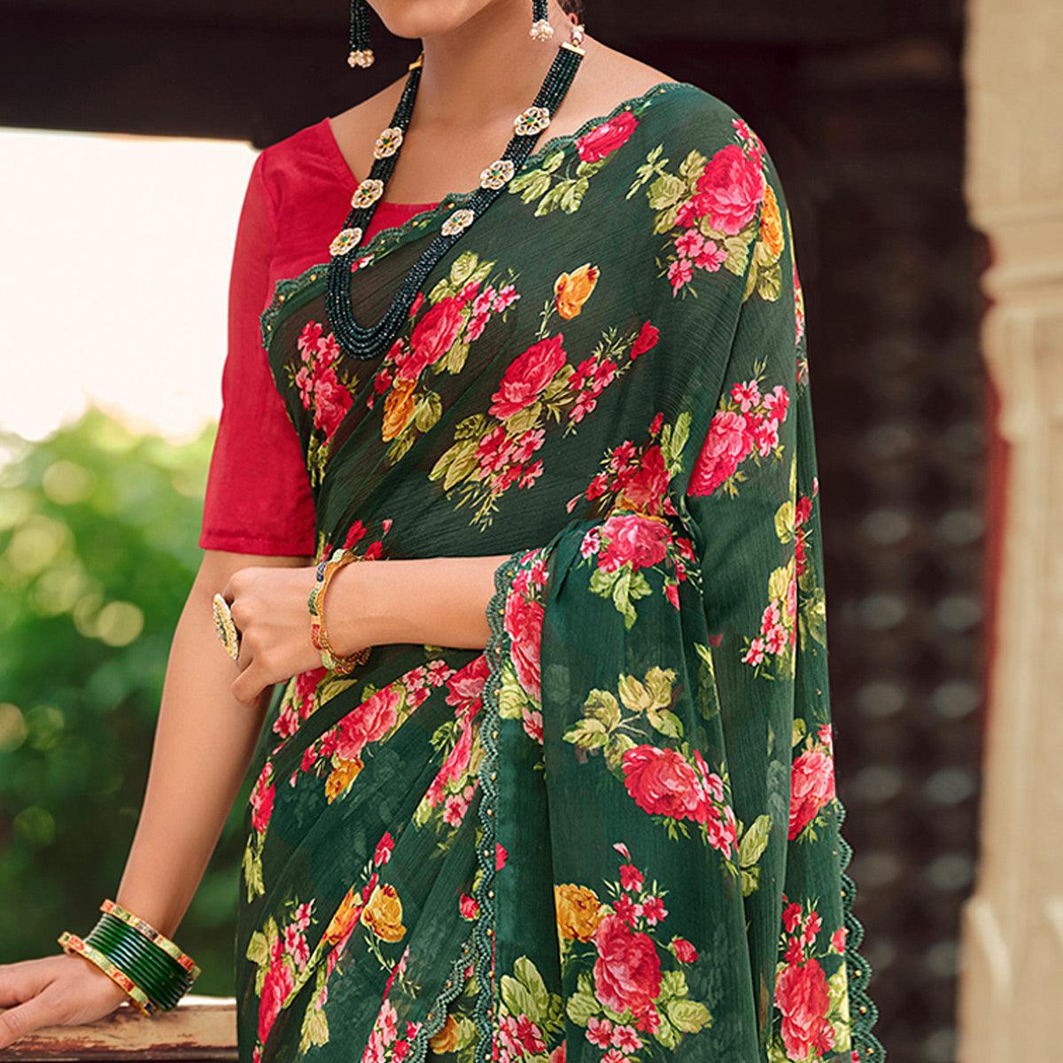 green-casual-wear-floral-printed-alfino-saree-with-fancy-diamond-lace-128153