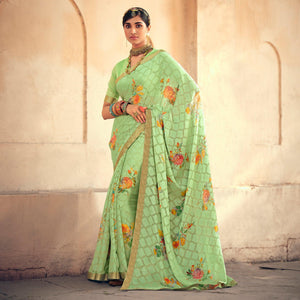 green-casual-wear-floral-printed-chiffon-saree-with-fancy-lace-127804