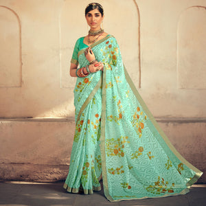 green-casual-wear-floral-printed-chiffon-saree-with-fancy-lace-127802