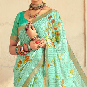 green-casual-wear-floral-printed-chiffon-saree-with-fancy-lace-127802