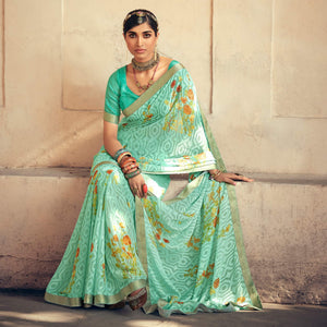 green-casual-wear-floral-printed-chiffon-saree-with-fancy-lace-127802