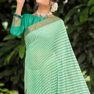 green-casual-wear-floral-with-striped-printed-georgette-saree-127245