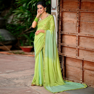 green-casual-wear-foil-printed-georgette-saree-120897