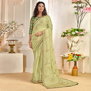 green-casual-wear-foil-printed-pure-chiffon-saree-120679