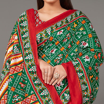 green-casual-wear-geometric-printed-art-silk-saree-135436