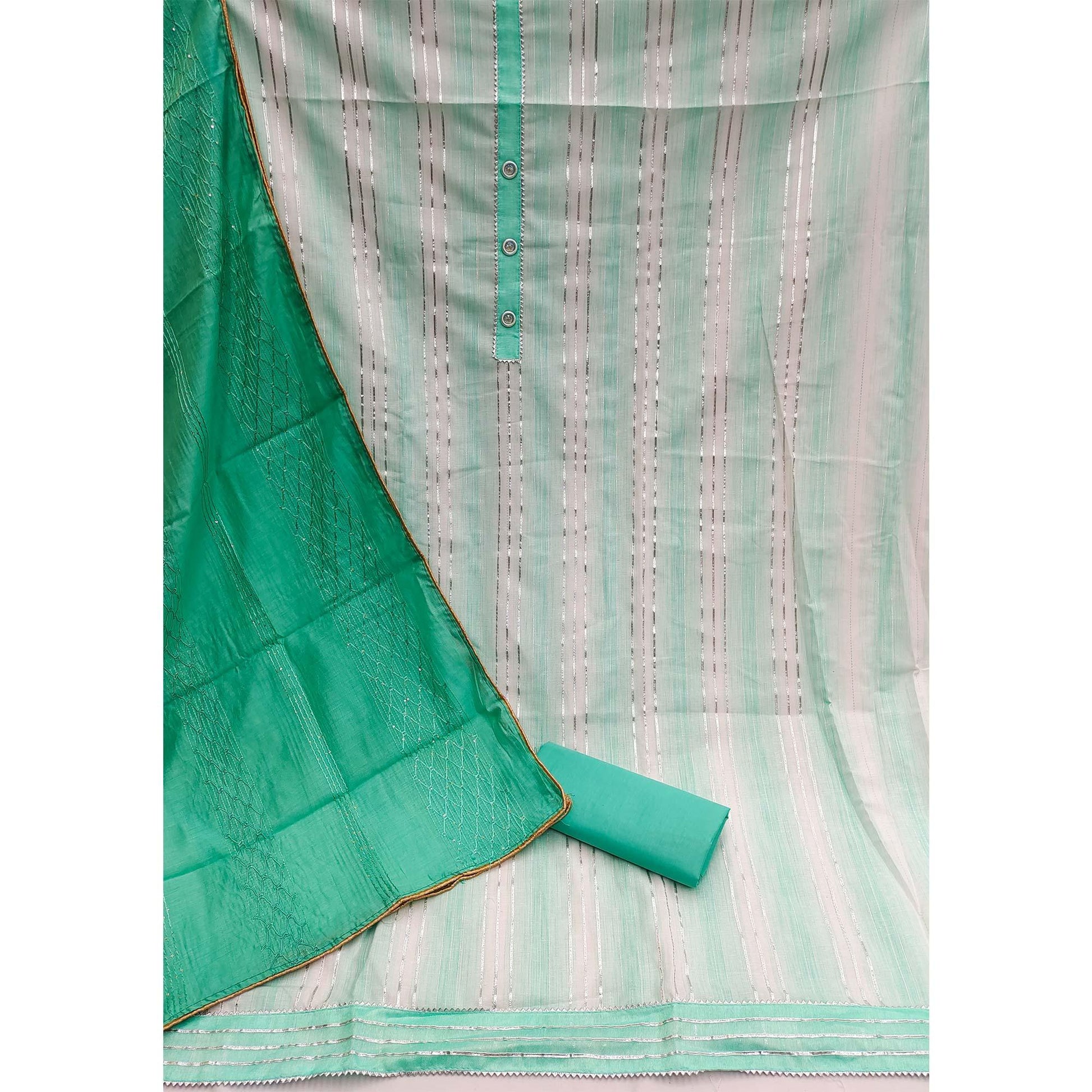 green-casual-wear-gota-patti-work-pure-cotton-dress-material-138625