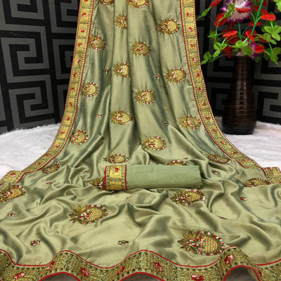 green-casual-wear-heavy-embroidered-stone-work-vichitra-saree-112299