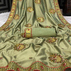 green-casual-wear-heavy-embroidered-stone-work-vichitra-saree-112299